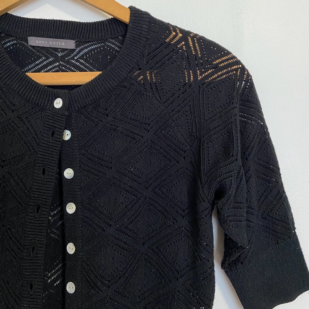 Cropped Black Lace Cardigan Small GUC - Picture 4 of 8